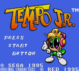 Tempo Jr title screen for Sega Game Gear
